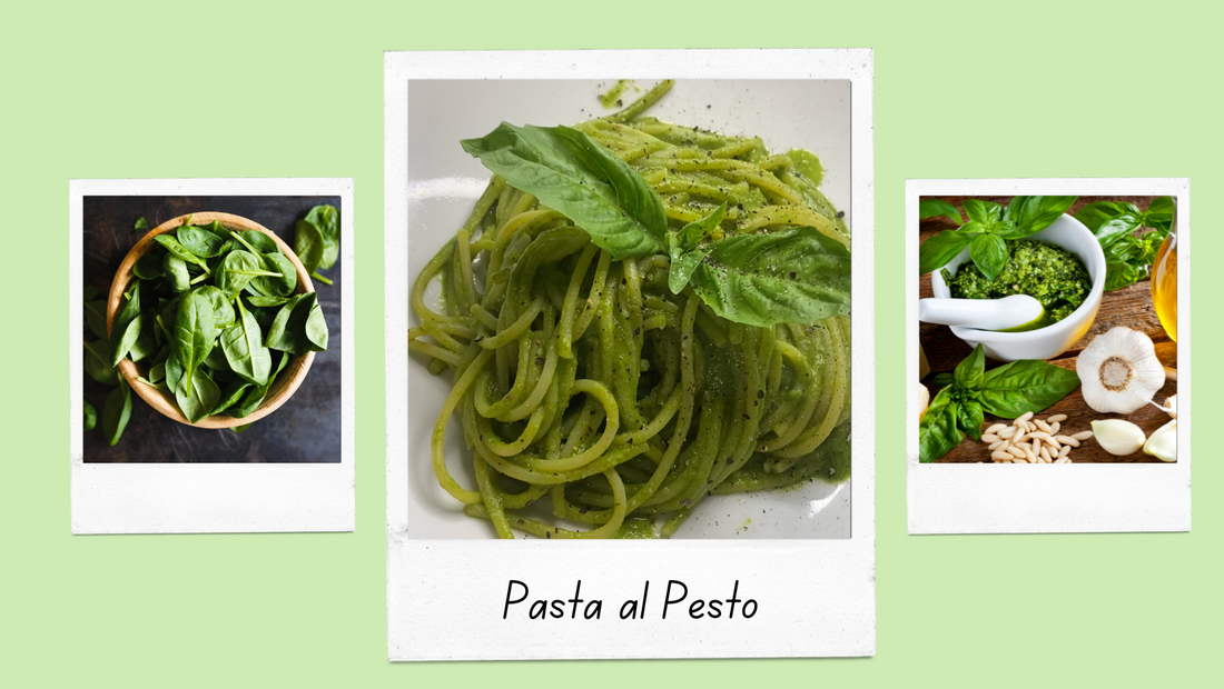 Pasta al Pesto sin gluten, azúcar y lácteos